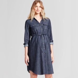 Isabel Dark Denim Maternity Dress - Medium
